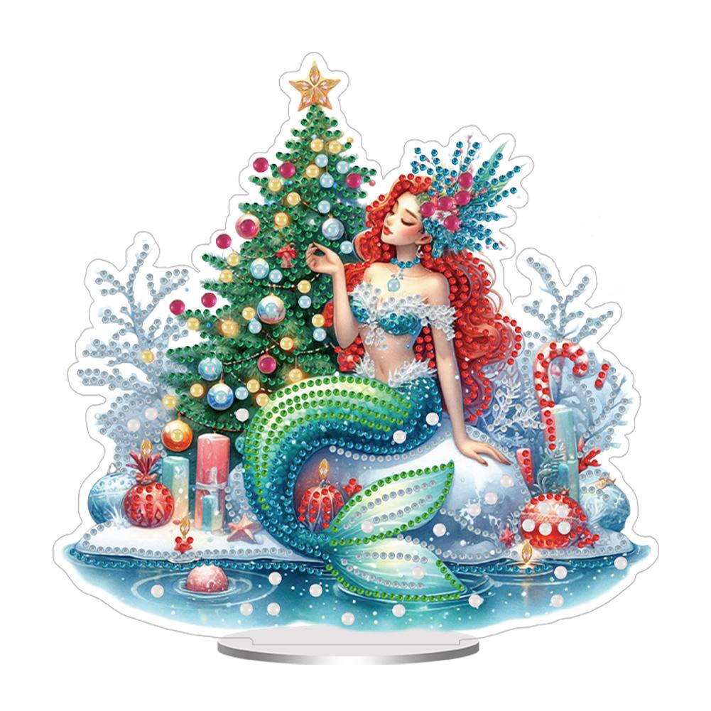 

Acrylic Special Shape Xmas Butterfly Girl Diamond Painting Tabletop Ornaments Kit Desktop Diamond Art Kits Bedroom Table Decor