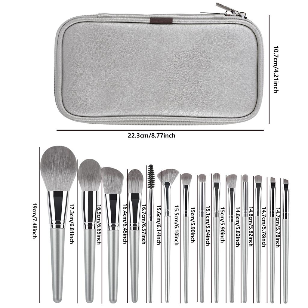 14pcs Soft Makeup Brush Set For Cosmetic Tool, Professional Use, Contour Eyeshadow, Application Powder Foundation With Bag