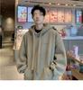 Men's American Retro Vintage Fleece-Lined Hooded Sweatshirt - Spring/Autumn Trendy Loose Fit Hoodie Jacket