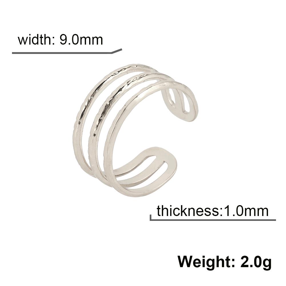 Women Irregular Wave Geometric Rings Fashion Stainless Steel Gold Adjustable Minimalist Finger Ring Jewelry