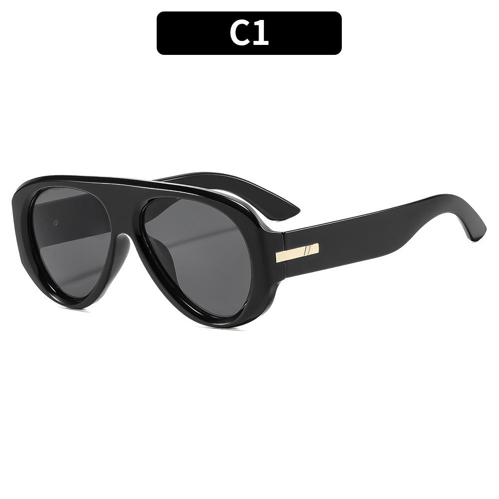 New Personalized Retro Large Frame Toad Glasses Oval Rice Nail Sunglasses European And American Outdoor Travel Sunglasses