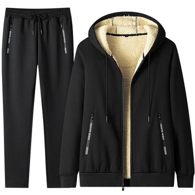 FUZHIHUA Unisex Sweatsuit Set for and Stylish and Casual and Men's Open-Front Training, Sportswear, Loungewear. Hoodie, Outerwear, Pants.