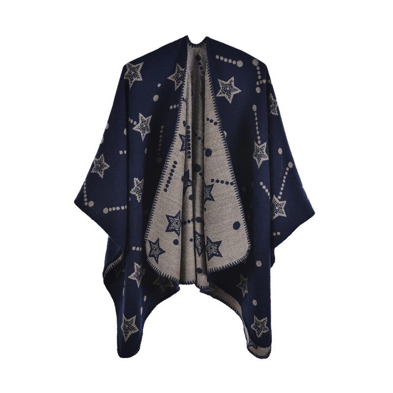 

Ladies Jacquard Shawl Fashion Split Cloak Cloak Autumn and Winter Scarf Cloak 130*150CM