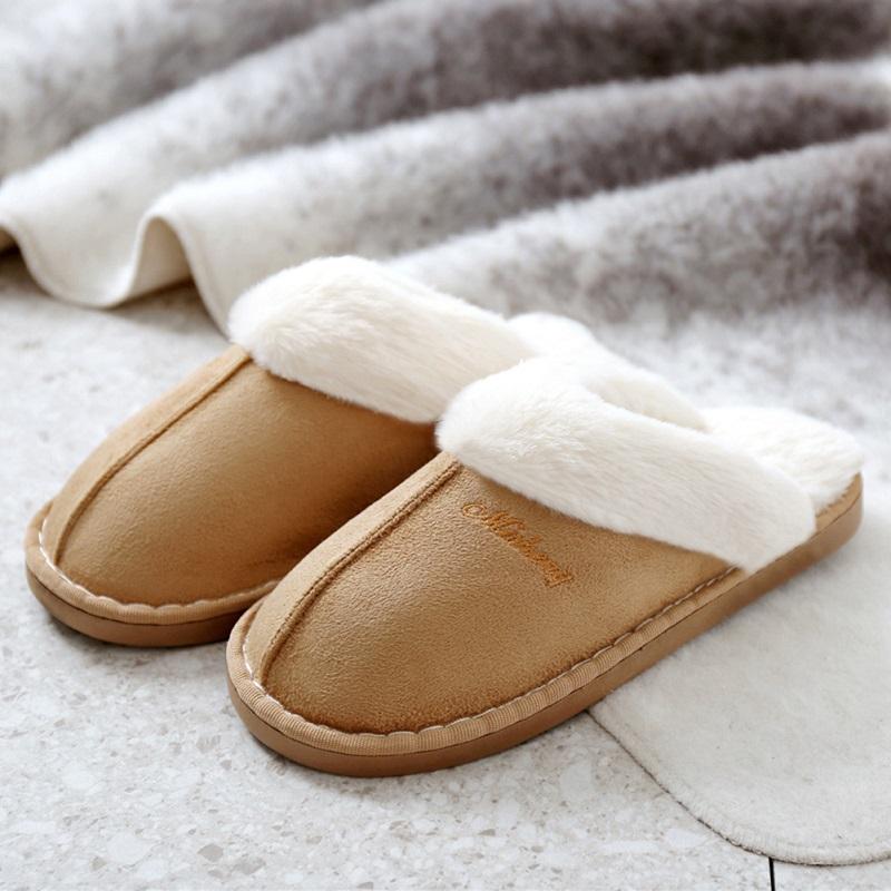 Fashion Size 47 Men Half Slipper Cotton Shoes Cashmere Boot Furry Warm Home Shoes Couples house floor slides Slip On Comfy bedroom shoe
