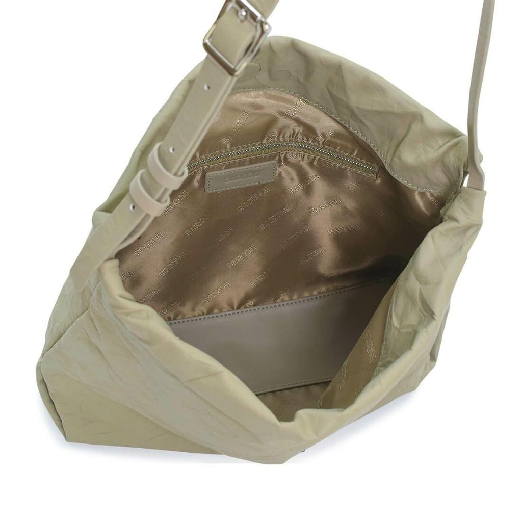Barcos Wrinkled Square Shoulder Bag, Soft Cowhide Leather, Stylish, Fits B5 Size, Women's, White