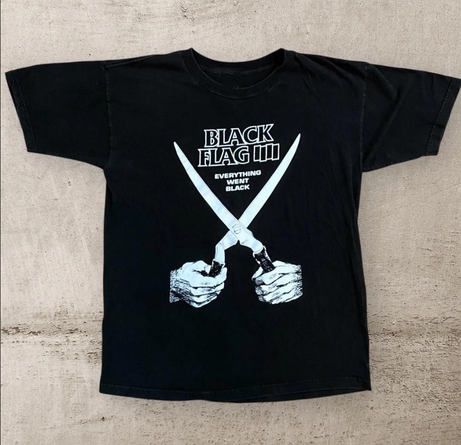 Vintage Y2K Black Flag Everything Went Black Punk Hardcore T-shirt size S-5XL S
