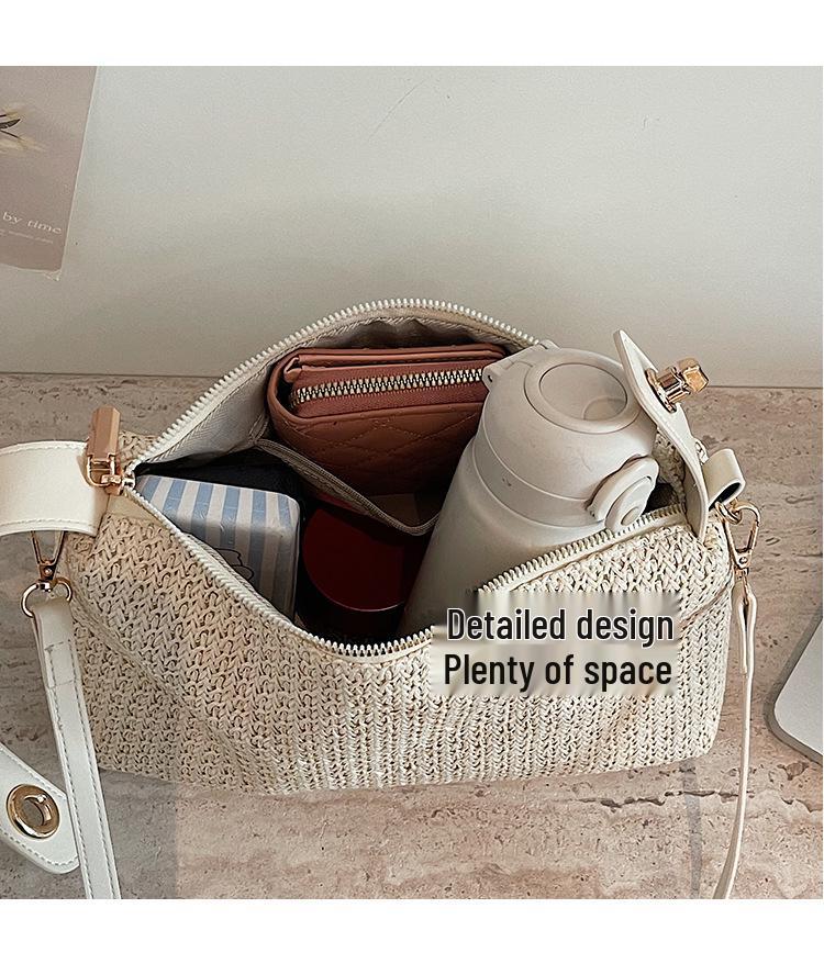 2026 Summer Straw Woven Underarm Bag: Casual Single Shoulder Beach Tote