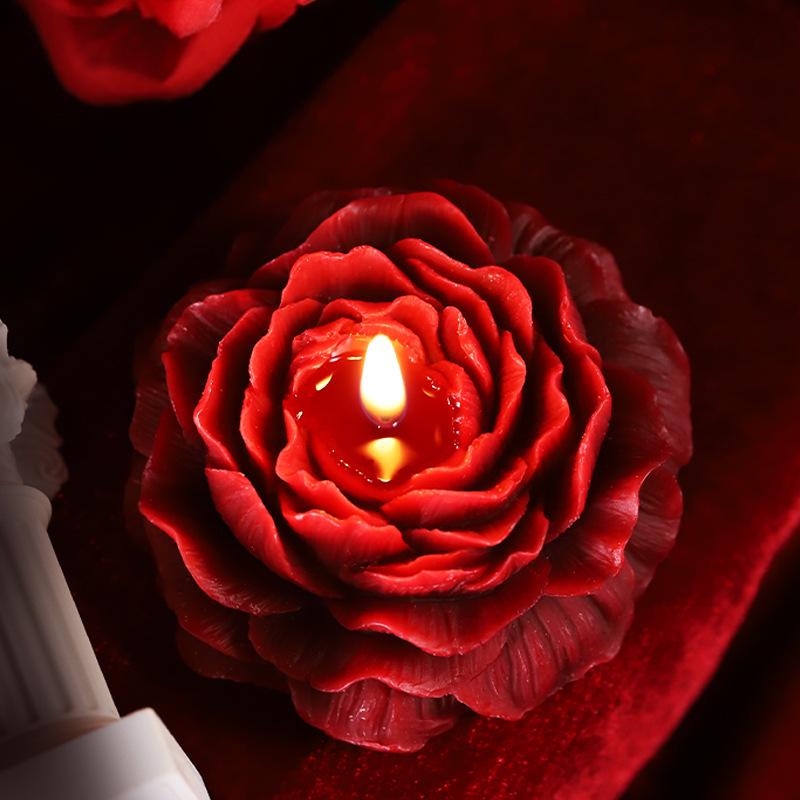 Rose-Scented Long-Lasting Romantic Candles for Low-Temperature Aromatherapy and Sensual Foreplay