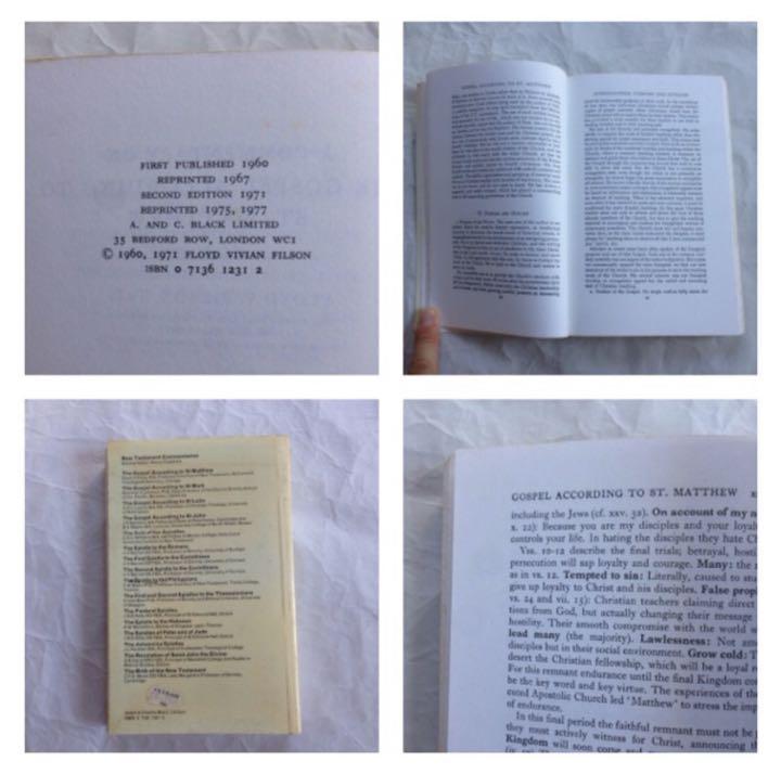 [USED] Christian Book "The Gospel of St. Matthew" by Filson, 1977, P. 319