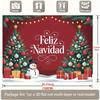 1 piece set of Spanish Merry Christmas banner - red and gold party decoration with gift