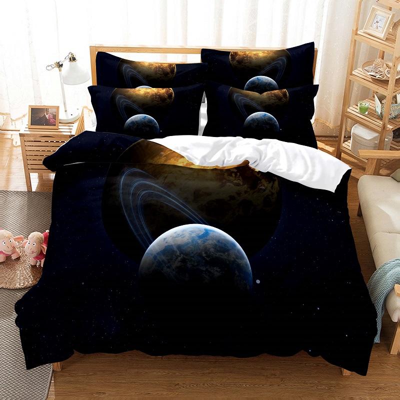 Planet Povlečení Earth Sada povlaků na peřinu 3D digitální tisk Ložní povlečení Módní Polyester Povlak na přikrývky Soupravy povlečení King Full Size