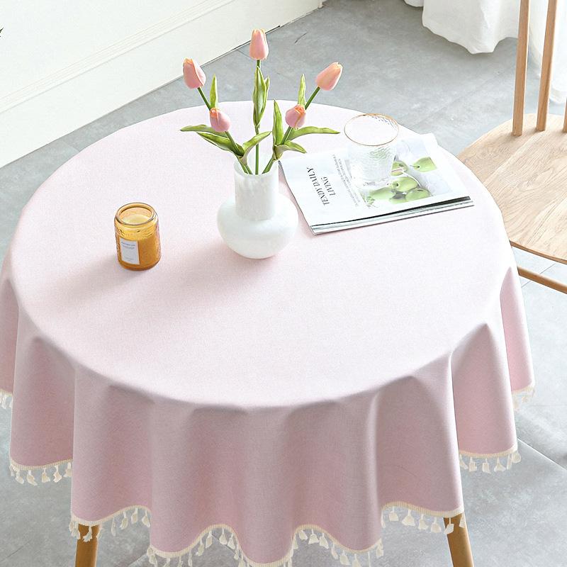 Rectangular Vinyl Tablecloth with Lace Rim ,Heavy Duty 100 % Waterproof Oil-Proof Round Tablecloth for Kitchen Party Picnic Dining  Indoor & Outdoor