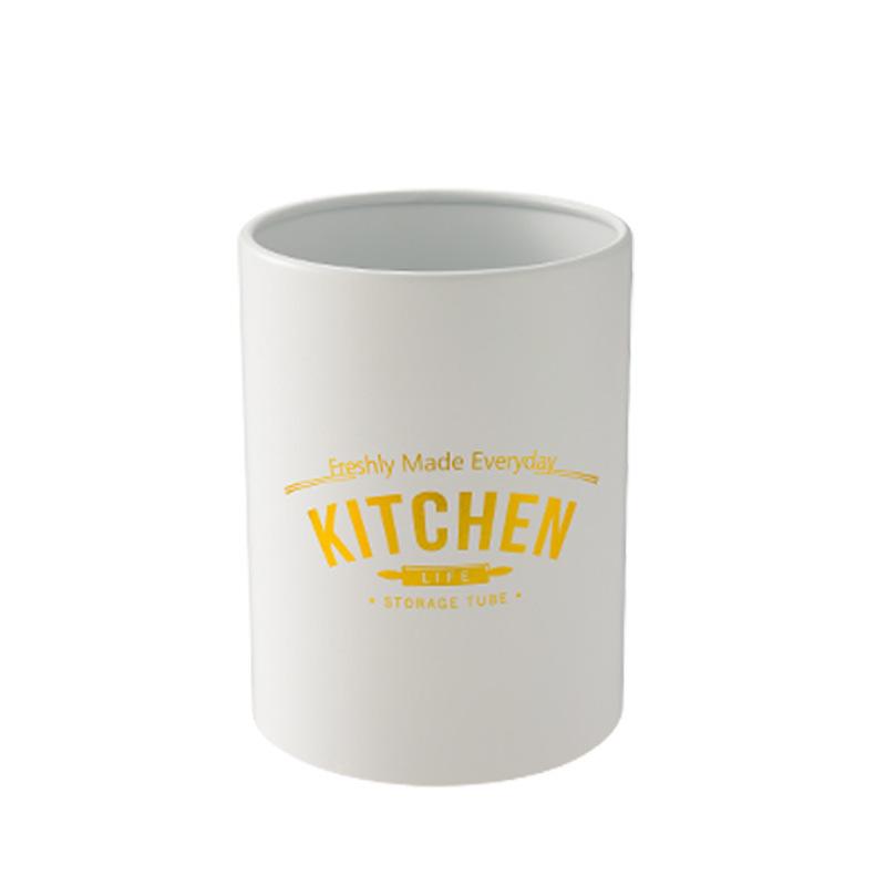 10-teiliges milchig-weißes Silikon-Küchenset mit antihaftbeschichteten Utensilien und Aufbewahrungseimer