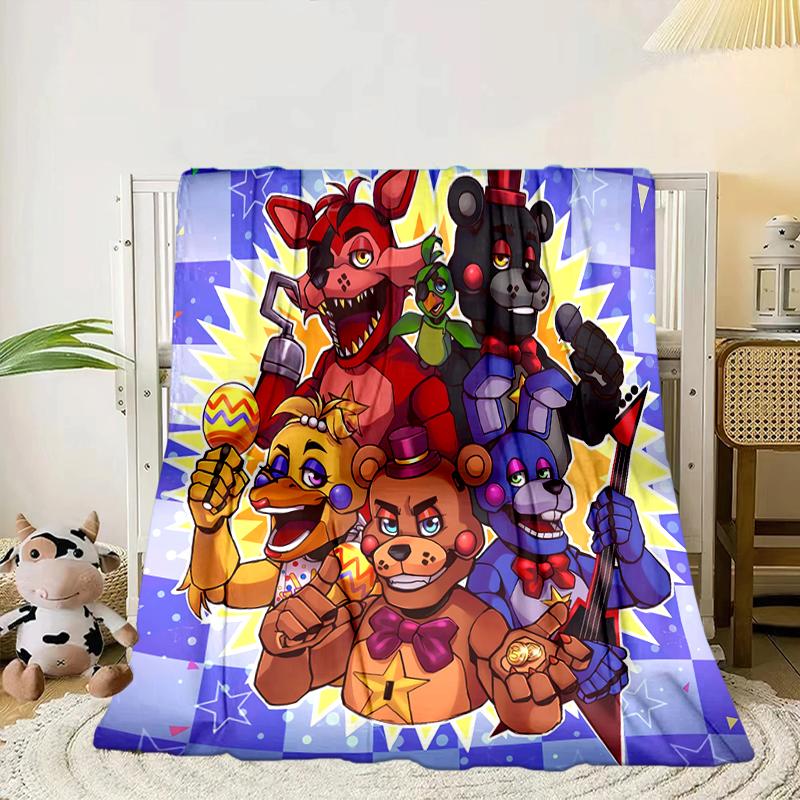 Fnaf Charakter Collage Decke Flanelldecke für Bett, Sofa, Camping, Wandern, Picknick Zubehör, Geschenk für Familie Fan Geschenke