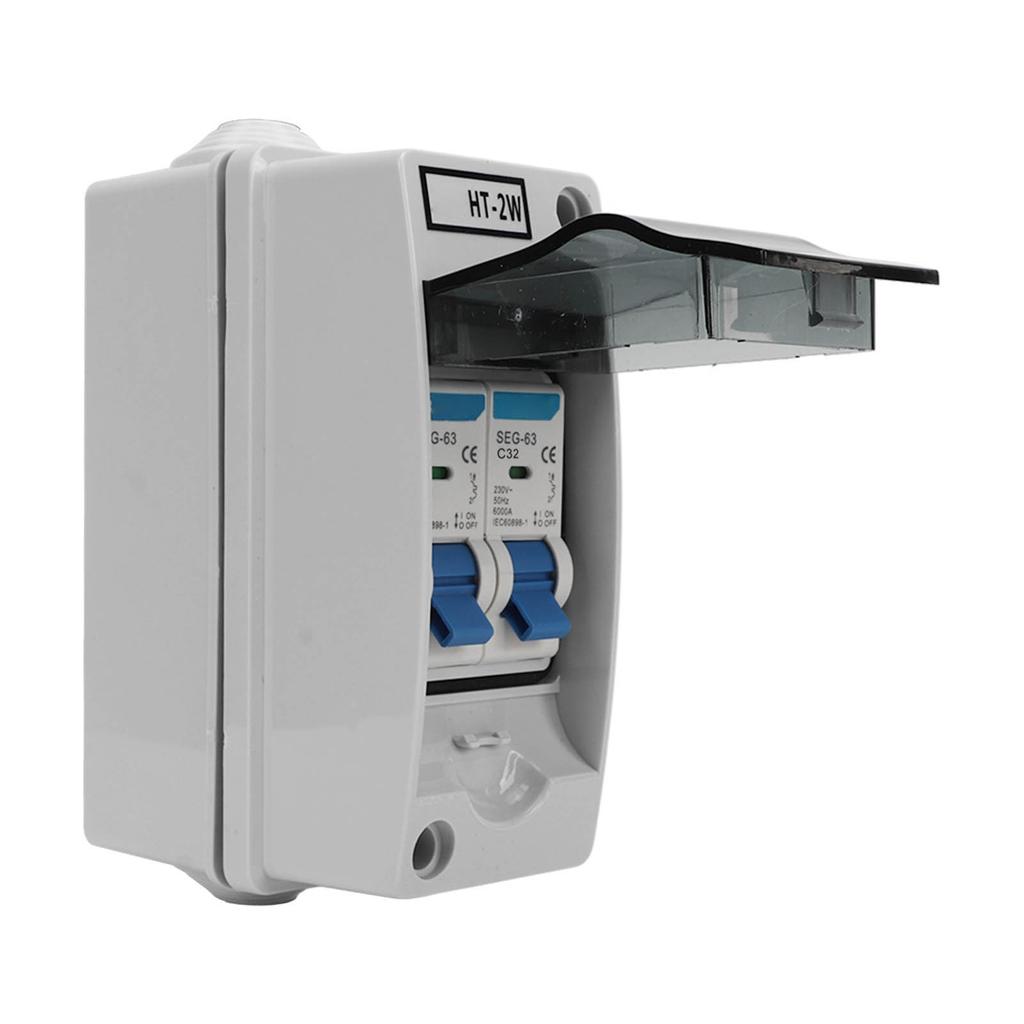 Circuit Breaker 2P MCB C Type Outdoor Waterproof Miniature Circuit Breaker with Box 230V C16 C32