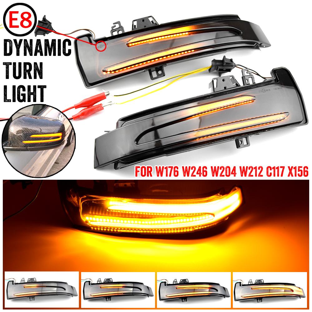 2x For Mercedes Benz A B C E S CLA GLA CLS Class W176 W246 W204 X156 Dynamic Turn Signal Rearview Mirror Indicator Blinker Light