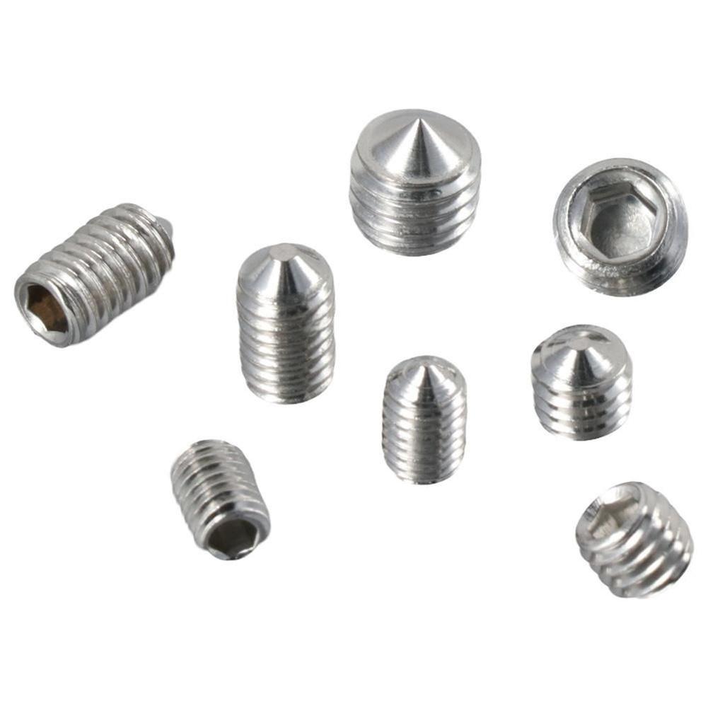 Yellow 304 Stainless Steel Hex Socket Grub Screws DIN914 Cone Point Set Screw For M3 M5 M6 M8 Machinery Fixing