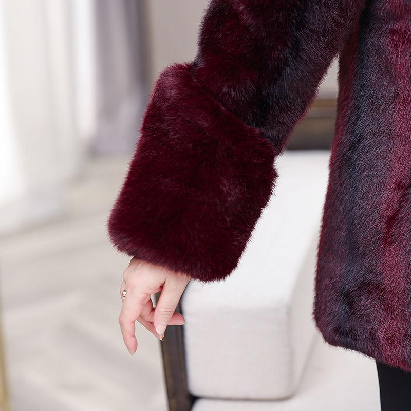 Premium Thick Warm Winter Coat for Elderly Women Gold Mink Plush Fleece Lined Jacket for Grandma and Mom
