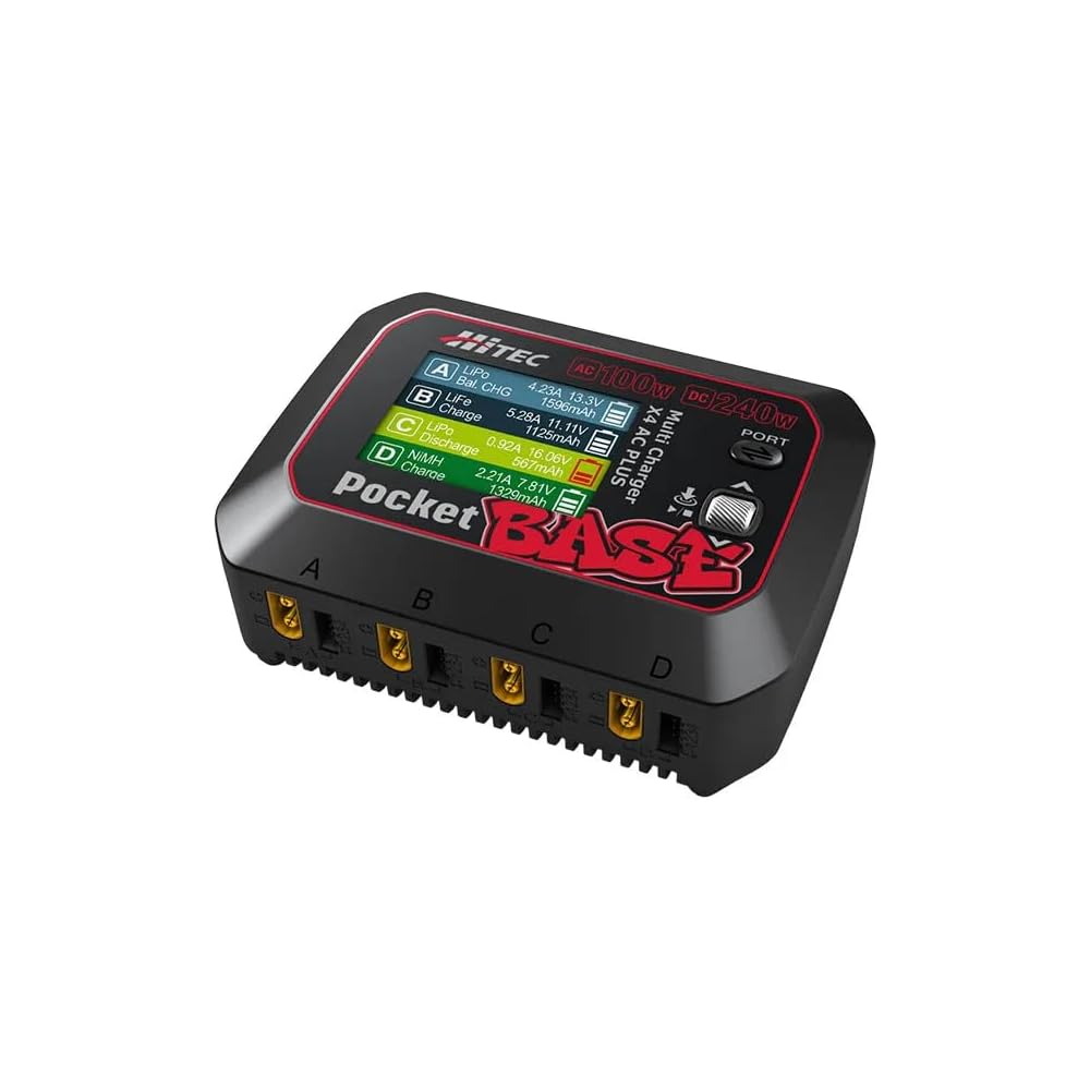 

Hitec Multiplex Multi Charger X4 AC Plus Pocket Base 4 Ports Compact Design 44367
