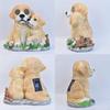 Garden Dog Solar Light Statue with Realistic Eye Movement, Cute, Creative Gift Animal Figurine Resin