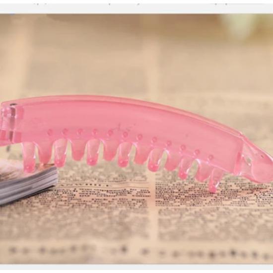 10cm Pony Hair Clip for Women and Girls Fashion Banana Clip Barrettes Black and Pink Solid Color Plastic Hairpins High Quality