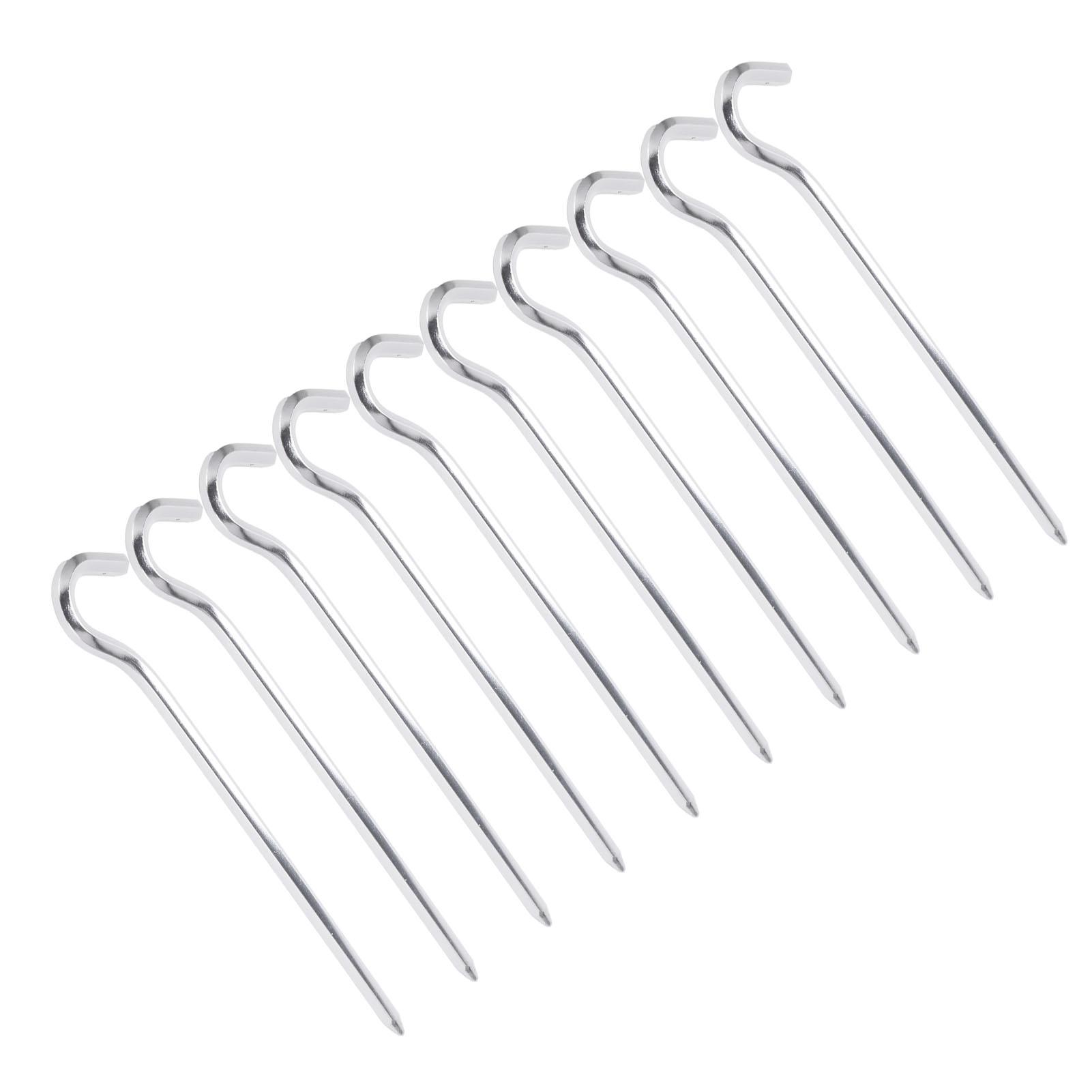 

10 шт. Колышки для палатки Сверхпрочные Колышки для палатки из алюминиевого сплава с крючком для кемпинга, пешего туризма, павильона