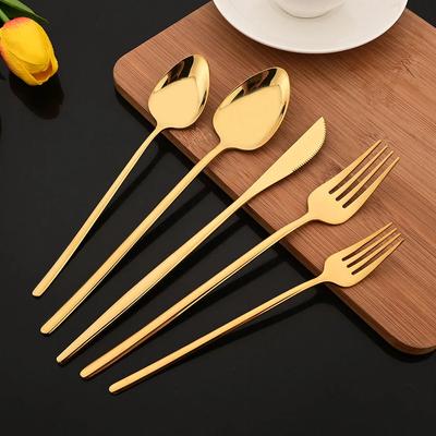 30Pcs/Set Stainless Steel Dinner Mirror Gold Dinnerware Set Knife Dessert Fork Spoon Cutlery Set Kitchen Flatware Silverware Set