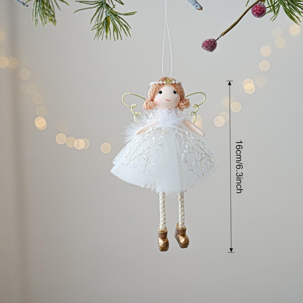 Cloth Christmas Angel Doll Drop Ornaments Angel Girl Plush Toy Pendant Hanging Pendant Christmas Girl Pendant Festival Decor