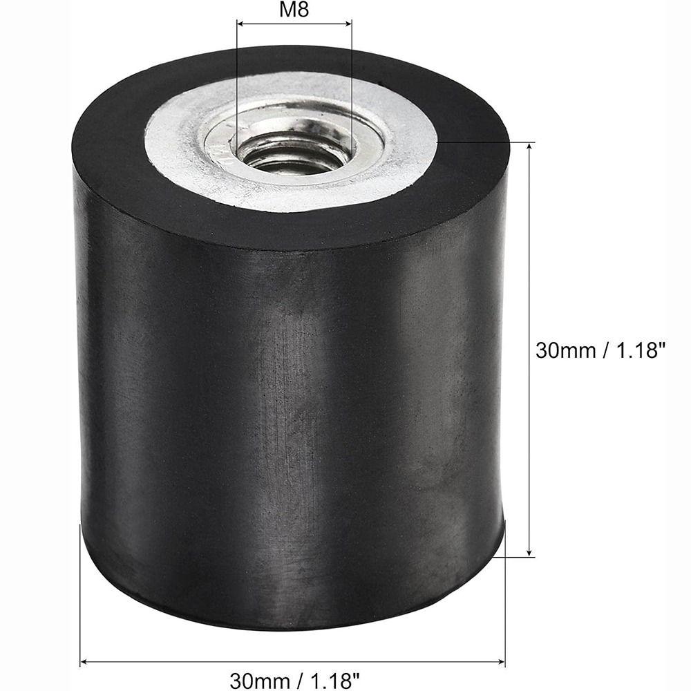 4Pcs Round Rubber Mounts Black Shock Absorber Female Vibration Isolator  Air Compressor