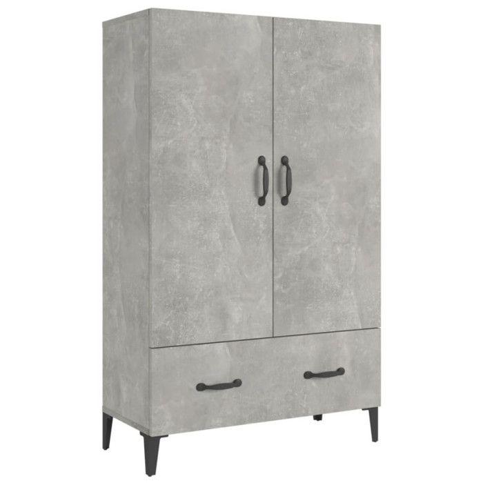 812541 vidaXL Buffet Concrete Grey 70x31x115 Cm Engineered Wood