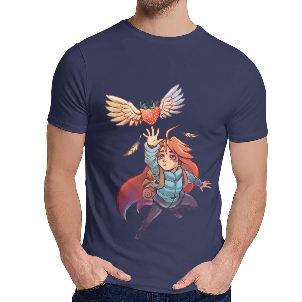 For Male T Shirt Madeline Strawberry Celeste Humor Soft Picture Custom Crewneck Cartoon Print Tee Shirt