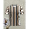 Men Letters Striped T Shirt Short Sleeve O-Neck TShirt Vintage Sport Casual Large Size T-Shirts Men’s