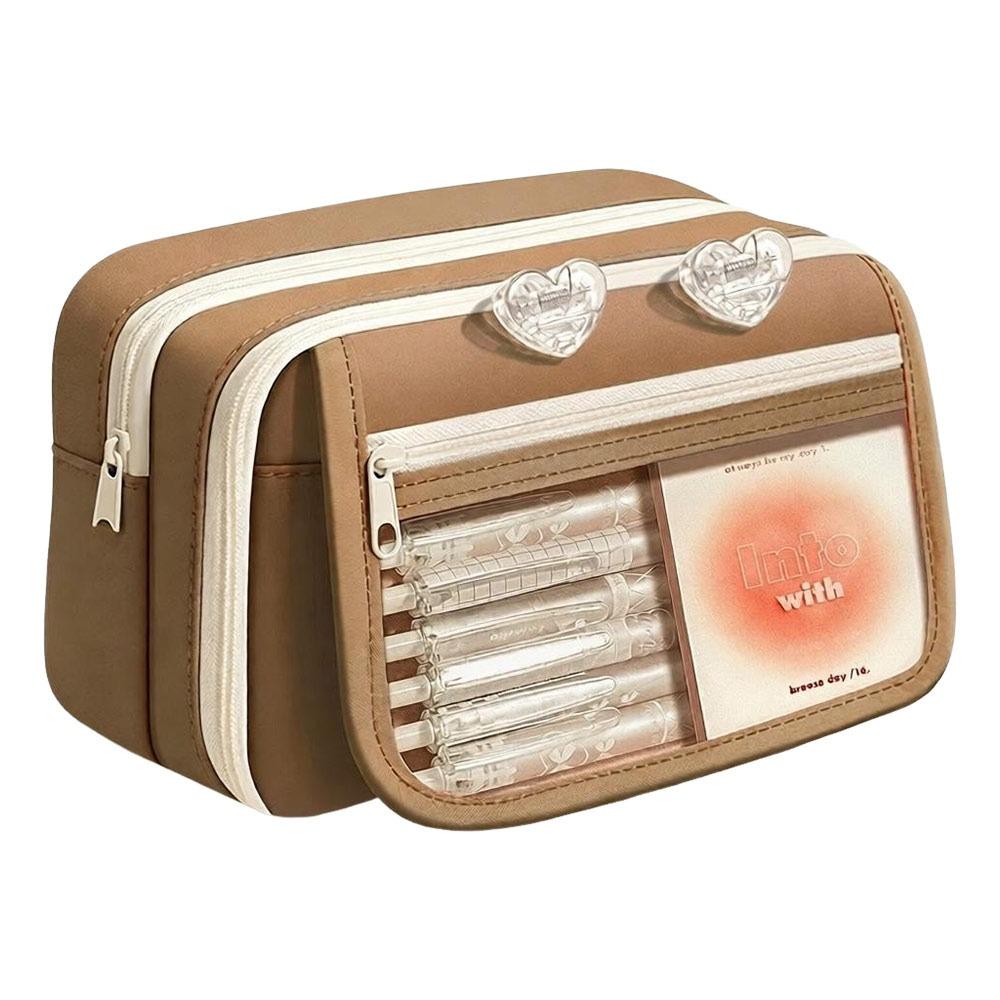 Oxford Pencil Pouch Multi-Layer Pen Organizer New Stationery Case for Girls