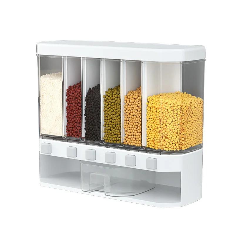 Cereal Disp Rice Bucket Home Division Seal Insect and Moisture Proof Kitchen Rice Storage Box Whole Grain Storage Dispenser
