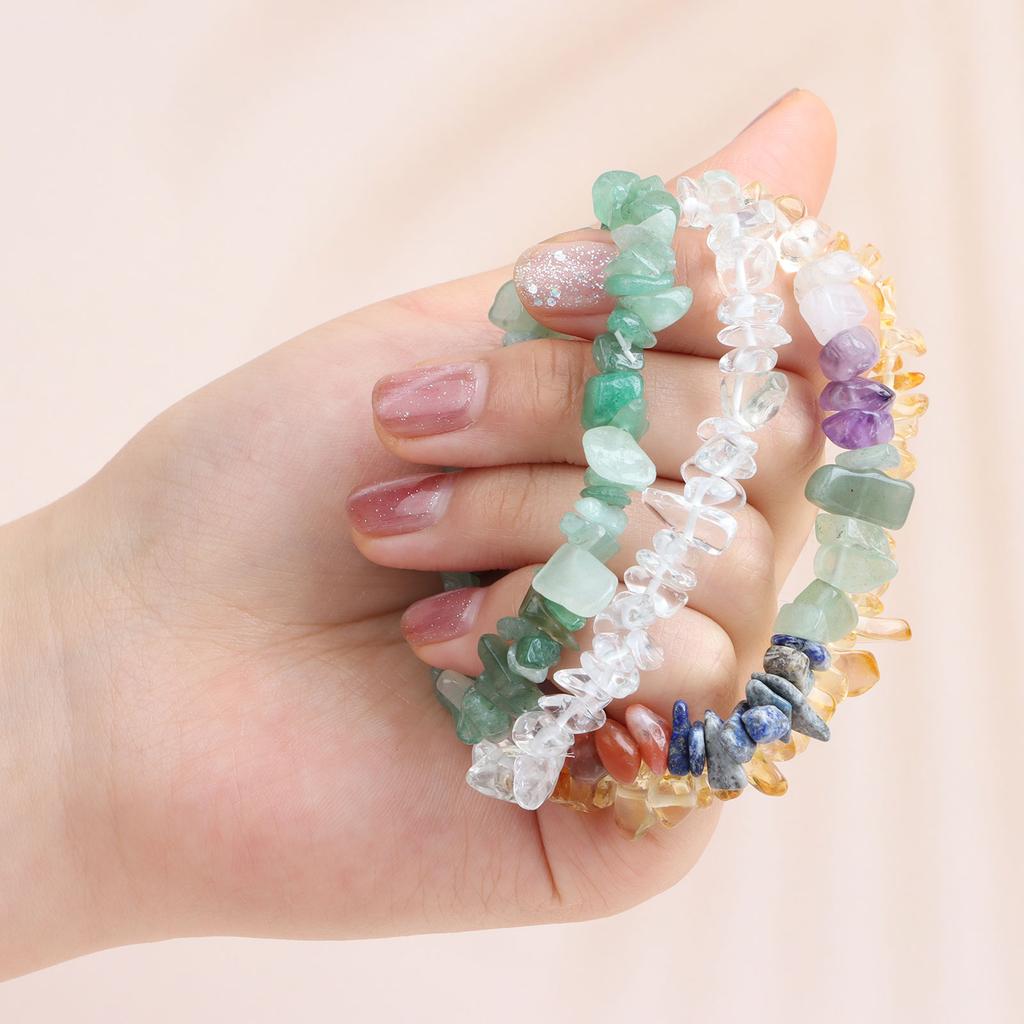 15-teiliges Set mit unregelmäßigen Kristallsplitter-Armbändern