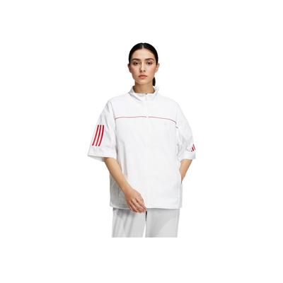 Gestreifte Sport-Kurzarmjacke Damen Oberbekleidung Weiß HS4377