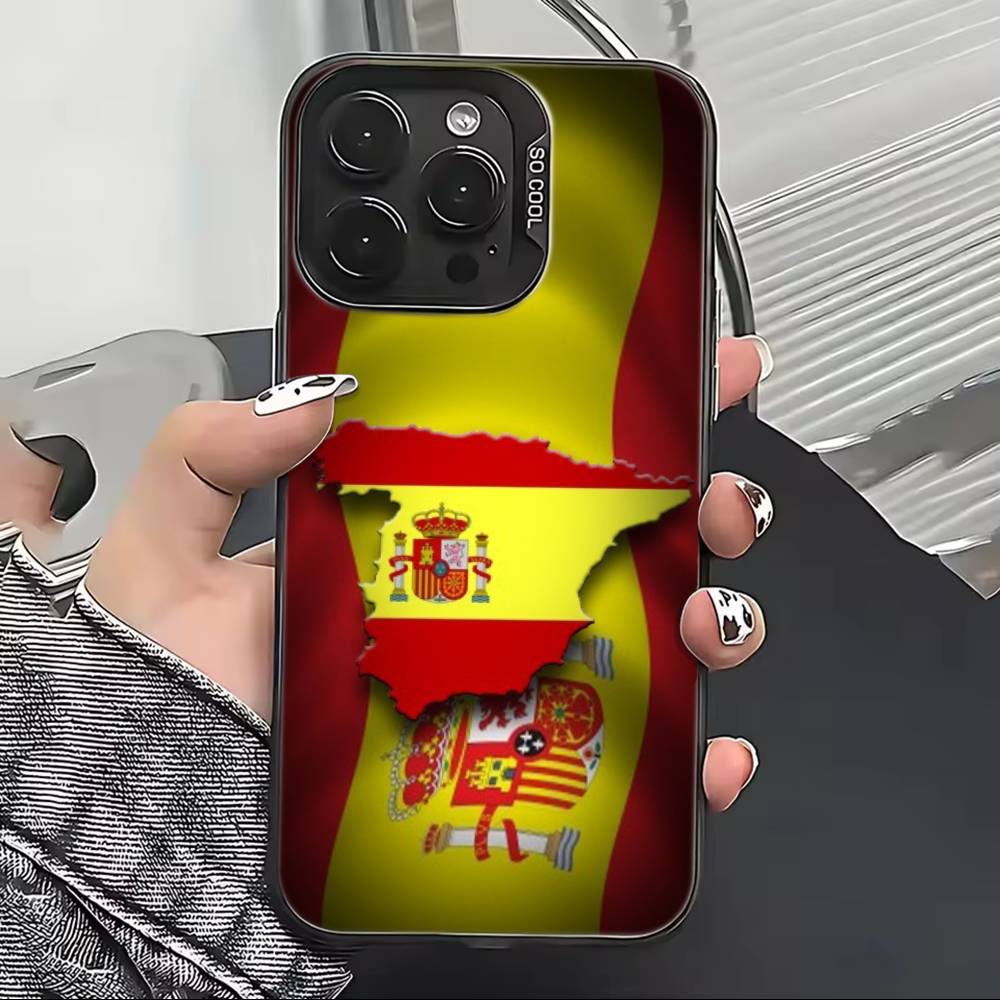 

Чехол для телефона с поддержкой футбола, флаг Испании, для iPhone 17,16,15,14,13,12,11 Plus,Pro Max,XS, Цветной серебристый чехол для телефона Funda Cover iPhone15Pro