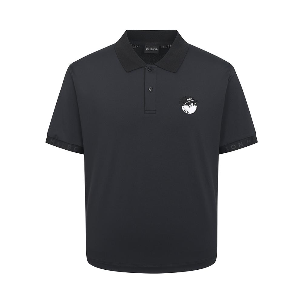 MALBON GOLF Knit Hybrid Polo Shirt Black (Man)