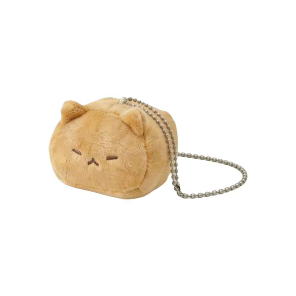 Cute Soft Fluffy Cat Plush Keychain Plush Kawaii Cartoon Design Fluffy Cat Bag Charm Bead Chain Bag Pendant Birthday Gift