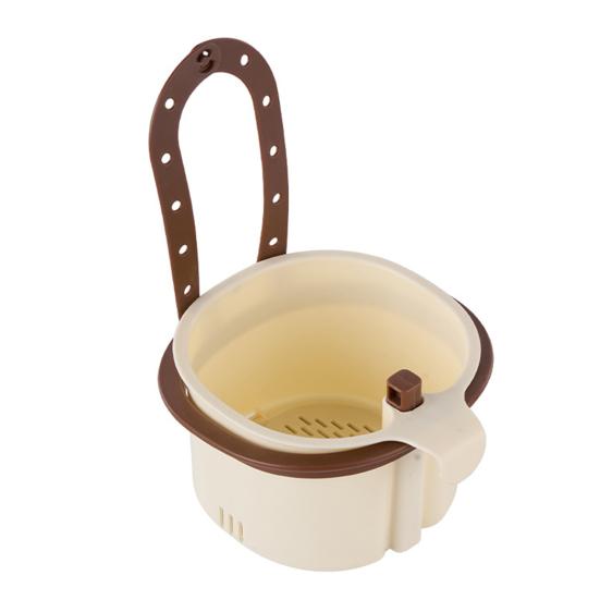 

Sink Filter, with Press-to-Dump Self-Cleaning Basket, Fast Draining Fine Mesh, Plastic Hanging Filter for Kitchen коричневий