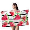 Bemalte Wassermelonen-Serie digital bedrucktes Polyester Superfeine Faser beidseitiger Fleece Strandurlaub Badetuch, Strandtuch
