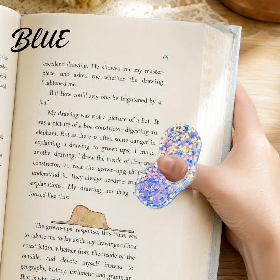 Hands-free Page Holder Shimmer Clip Holder Opener Transparent Thumb Book Reading Accessory Bat Heart Shape Plastic Bookmark for Lovers