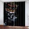 2pcs Personality Luxury 3D Printed Black Mystery Couple Skull Pattern Curtain,Suitable for Bedroom Living Room Kitchen Decor