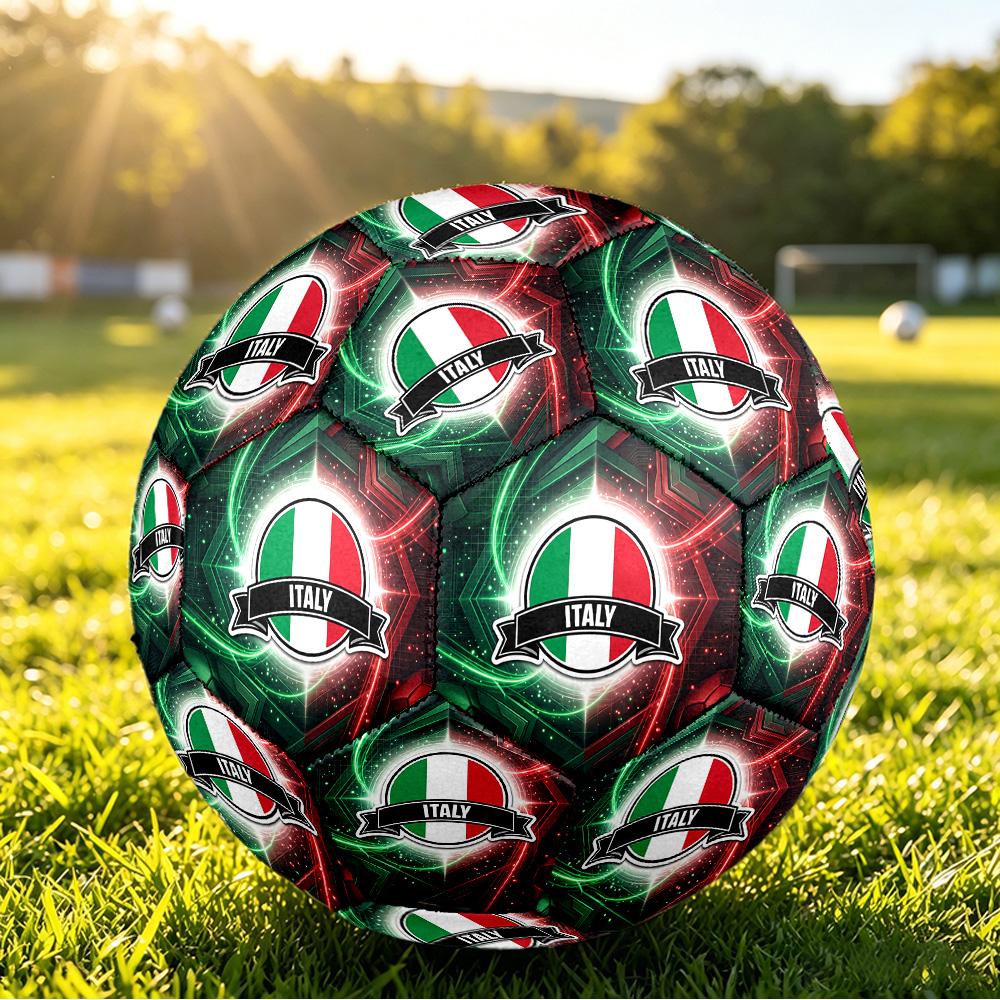 Italien Fußball Aufdruck Größe 5 Fußball Ball Verschleißfest Standard Erwachsenen Trainingsfußball Fan Geschenk für Indoor Outdoor Spiel Sport