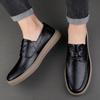 2024 New Lace Up Leather Shoes Men Loafers Soft Comfortable Mens Business Shoes Flat Casual Footwear Men Warm Brand Oxford Shoes