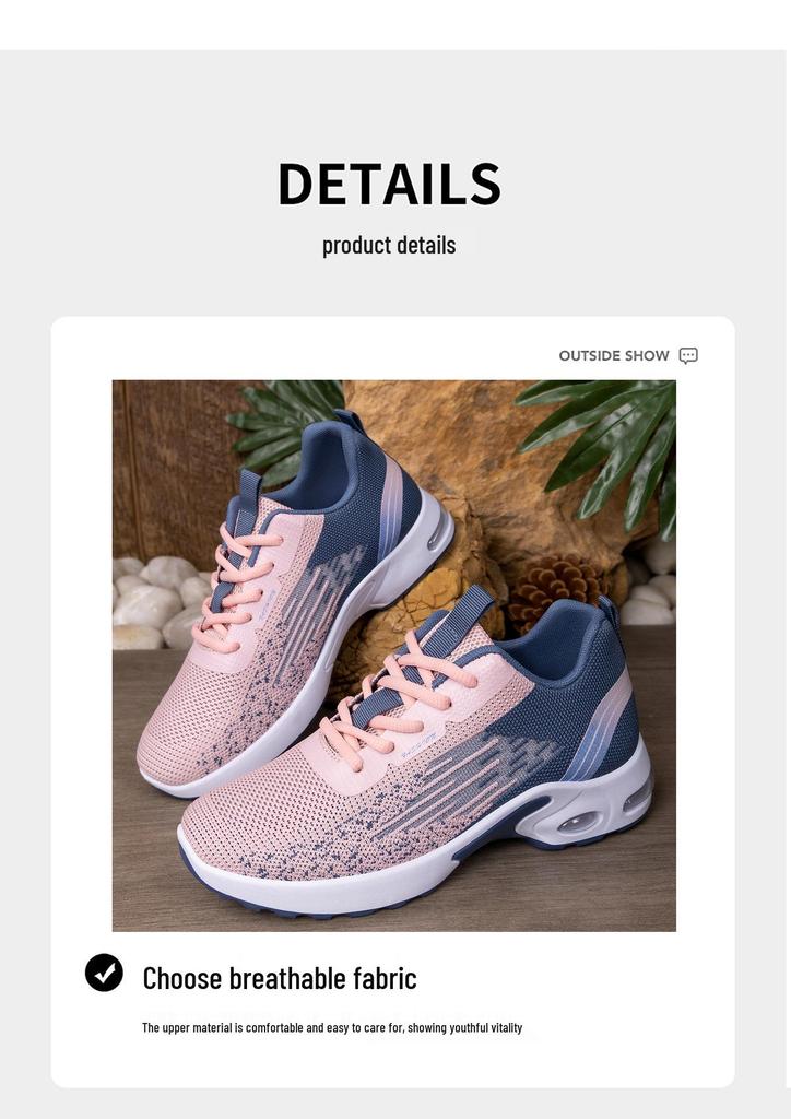 Women's Casual Korean Style Fly-Knit Running Shoes - Large Size