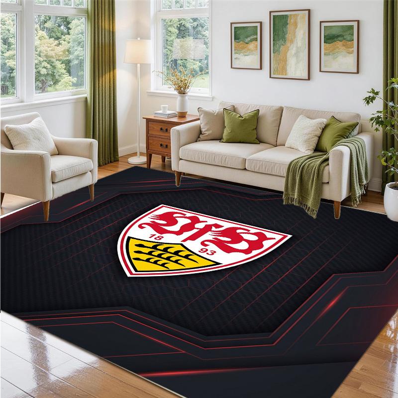 VfB Stuttgart Design Kristall-Samt Teppich Weiche Dekorative Matte für Schlafzimmer Eingang