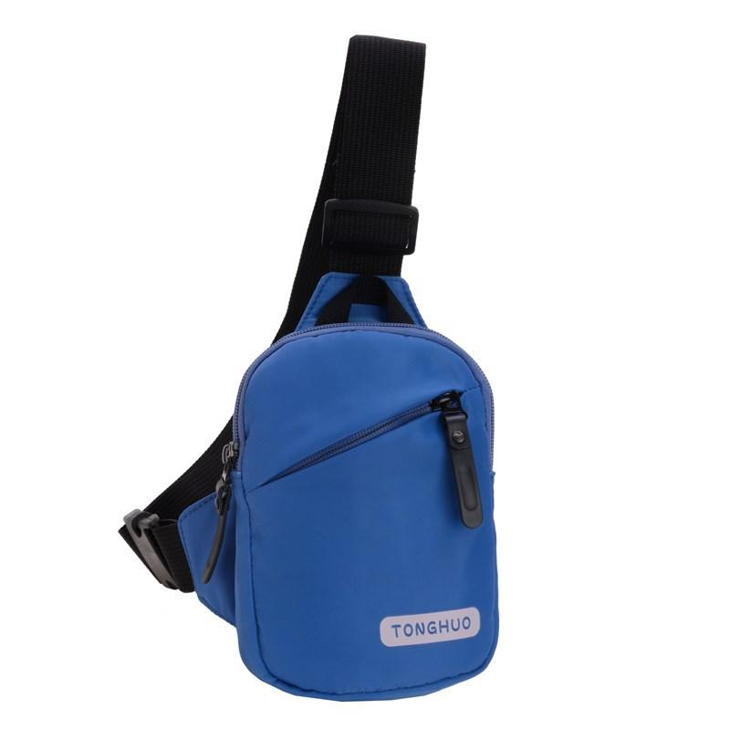 VIA ROMA Fashion Letter-style Simple Children's Crossbody Bag for Casual and Sports Activities, Boys' Chest Bag blauw