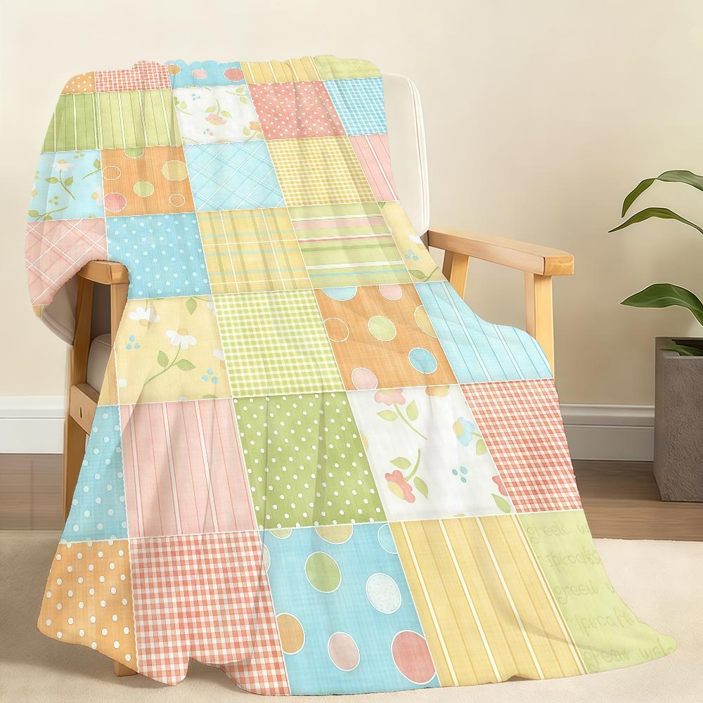 Floral P Patchwork Blanket Soft Throw Blanket for Home Bedroom Bed Sofa Picnic Travel Office Rest Cover Blanket Gift 75x90cm