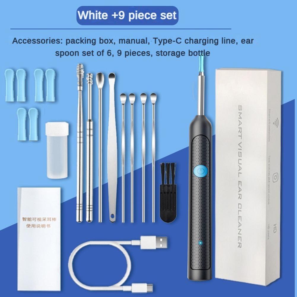 Smart Visual Ear Pick Ear Wax Reomoval Tool Ear Cleaner With1080P HD Otoscope Camera and 6 LED Lights with Ear Spoon